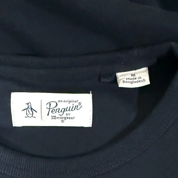 Original Penguin Navy Blue Crewneck Sweatshirt with Embroidered Logo - Picture 2 of 4